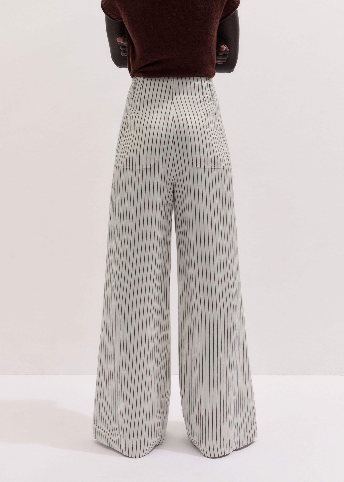 ME+EM Ivory High Waist Wide Pant