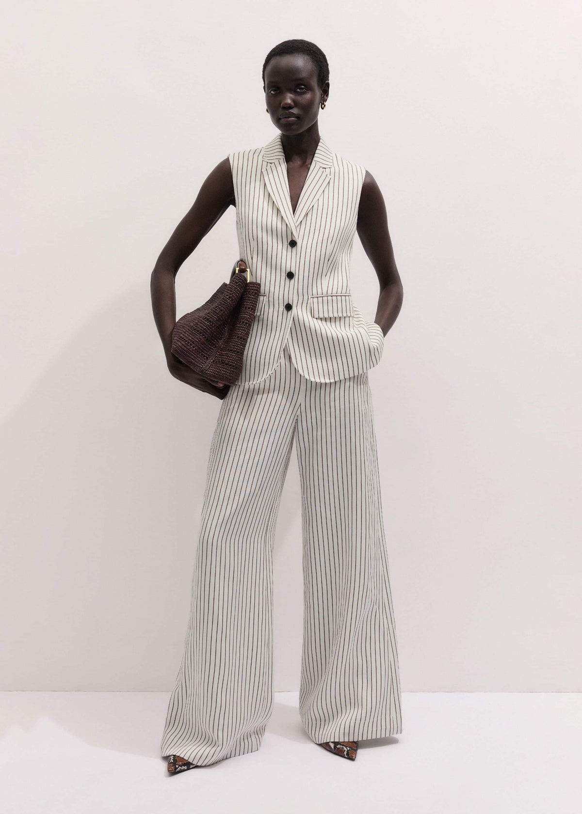 ME+EM Ivory High Waist Wide Pant