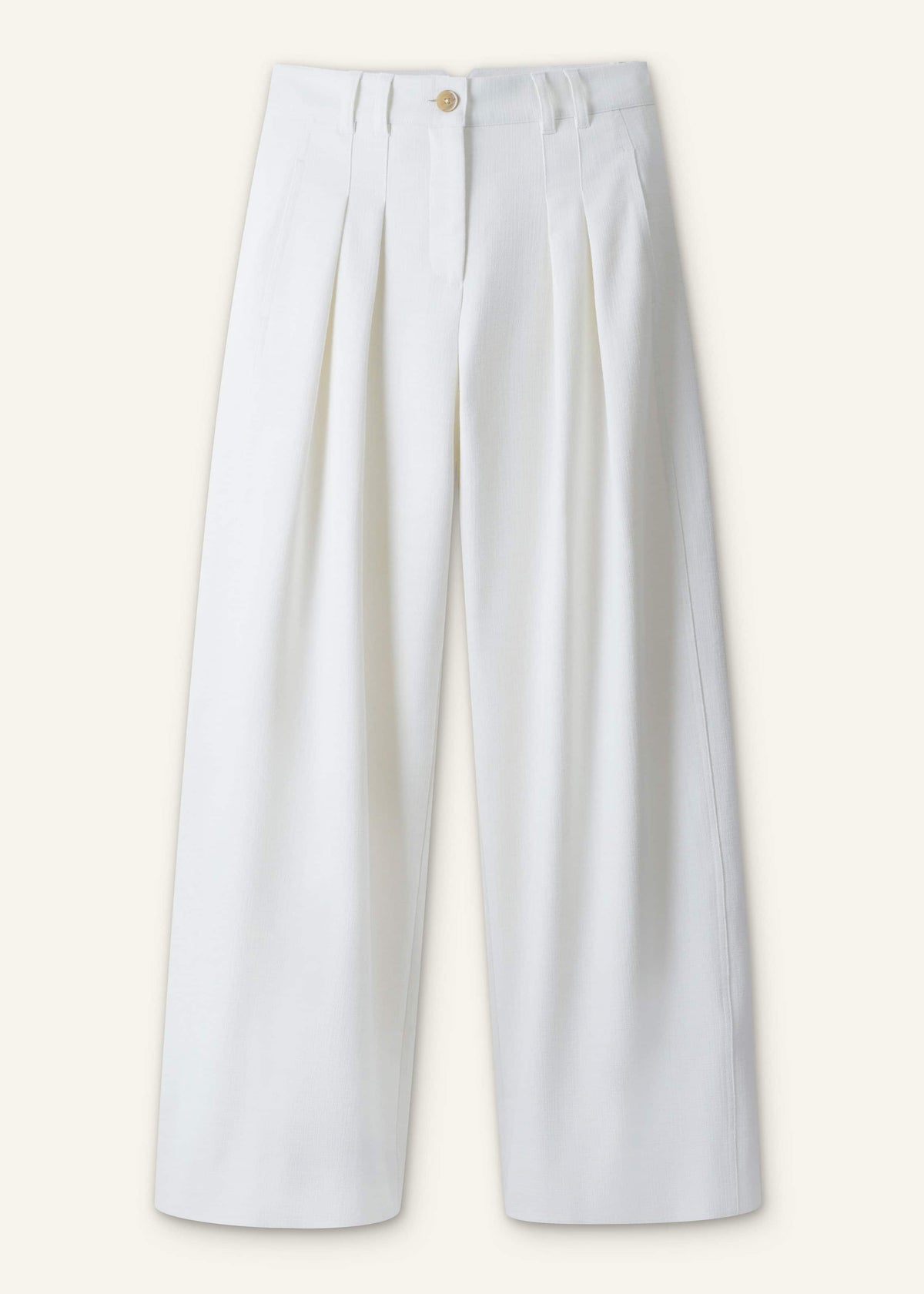 ME+EM Ivory Double Pleat Wide-Leg Pant