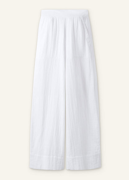 ME+EM White Cheesecloth Wide-Leg Pant