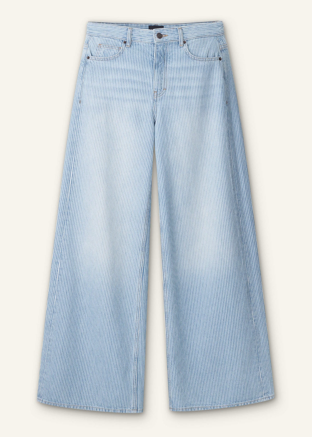 ME+EM Blue Micro Stripe Ultimate Wide-Leg Jean