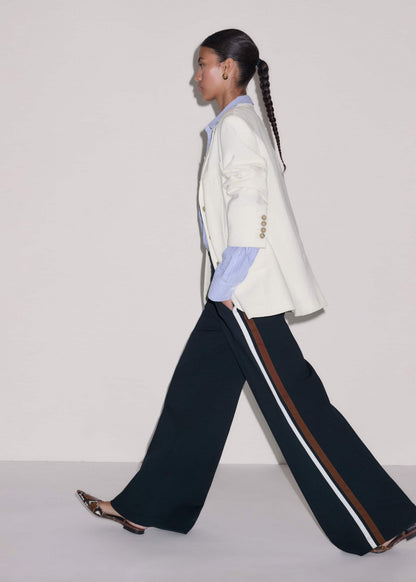 ME+EM Navy Side Stripe Stretch Jersey Icon Track Pant