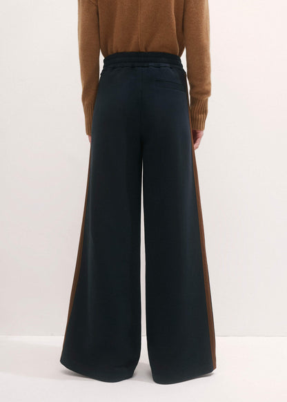 ME+EM Navy Side Stripe Stretch Jersey Icon Track Pant