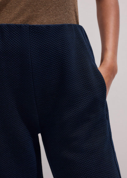 ME+EM Navy Cable Jacquard Wide-Leg Pant