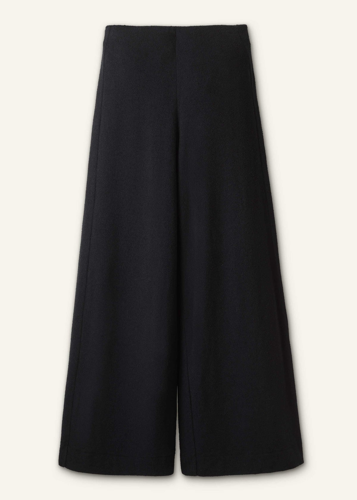 ME+EM Black Textured Wide-Leg Palazzo Pant