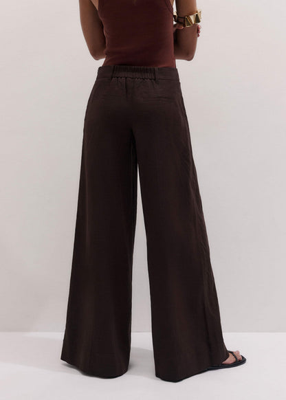 ME+EM Brown Wide-Leg Pant