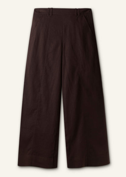ME+EM Brown Wide-Leg Pant