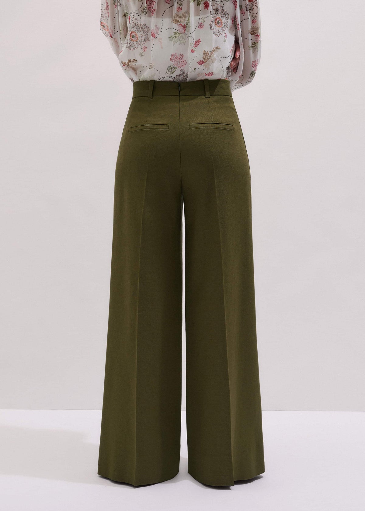 ME+EM Olive Green Forever Wide-Leg Pant