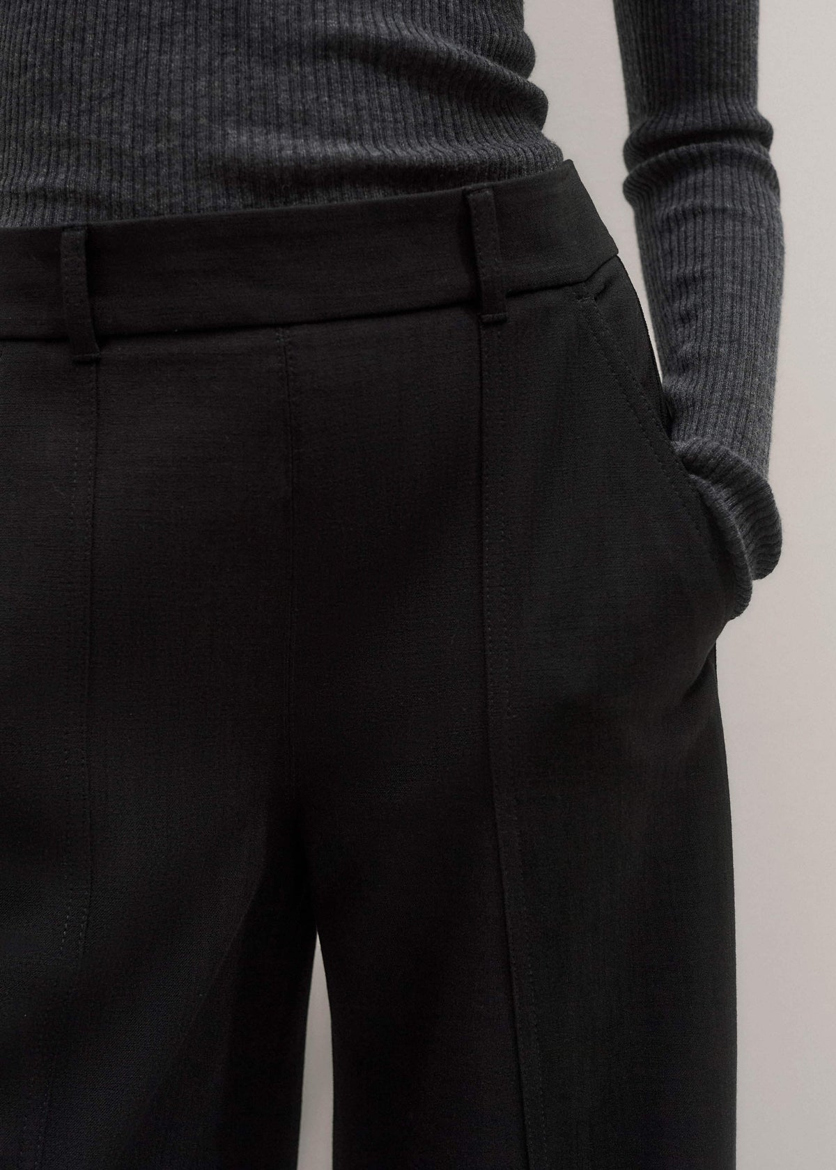 ME+EM Black Wide-Leg Pant