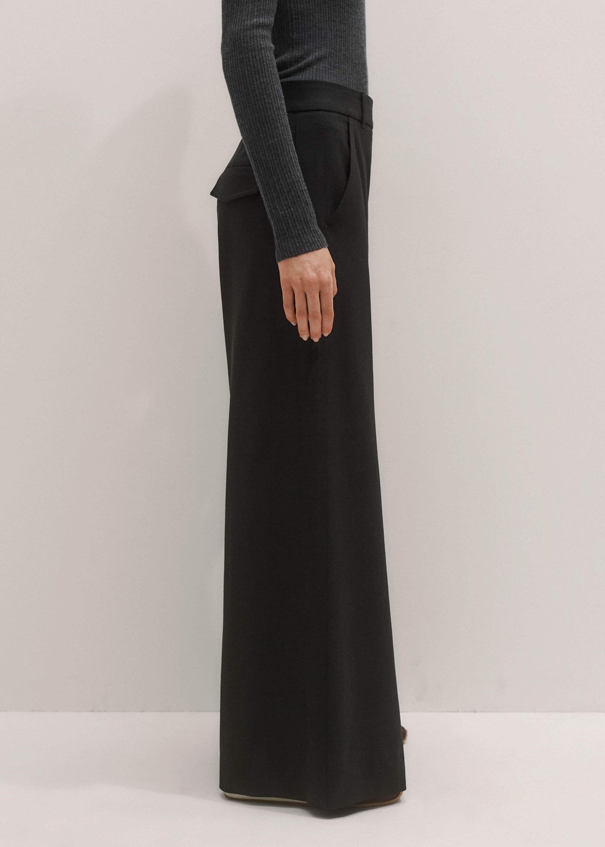 ME+EM Black Wide-Leg Pant