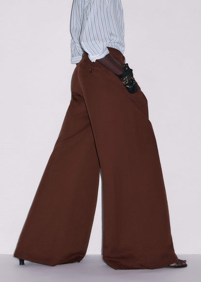 ME+EM Cinnamon Brown Very Wide-Leg Pant
