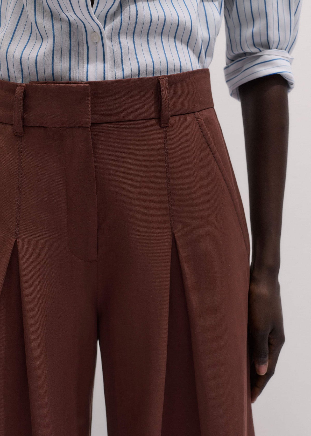 ME+EM Cinnamon Brown Very Wide-Leg Pant