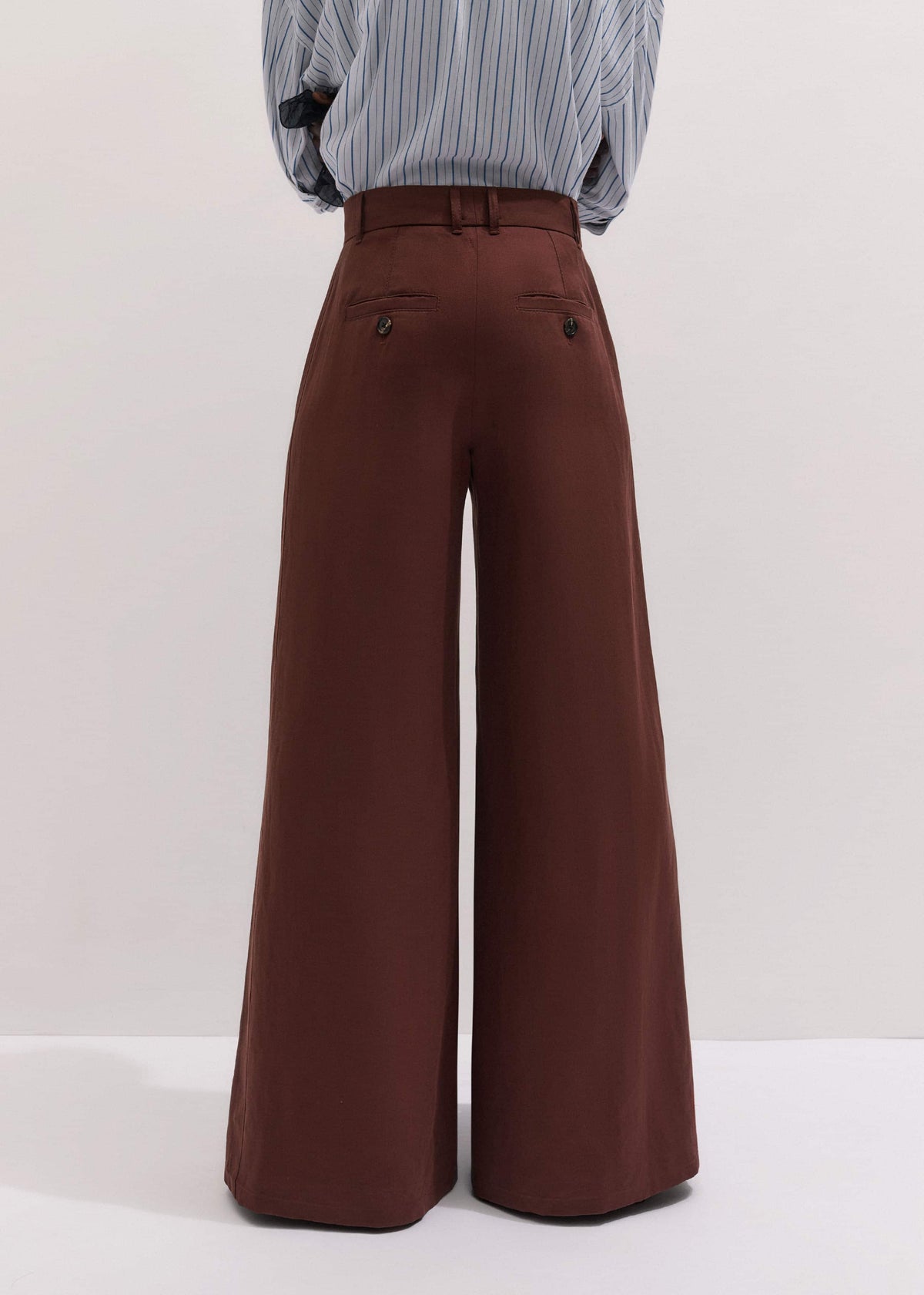ME+EM Cinnamon Brown Very Wide-Leg Pant