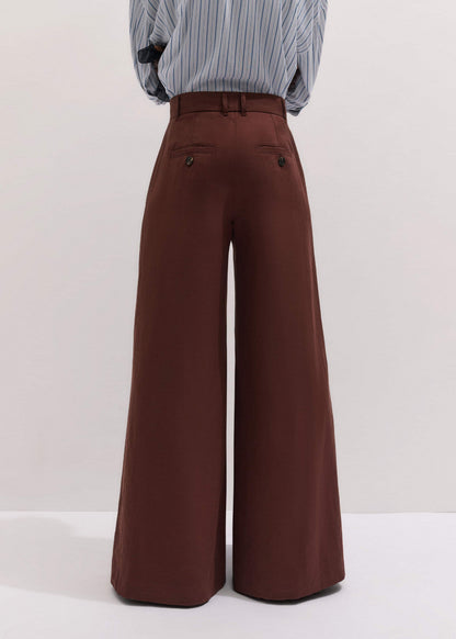 ME+EM Cinnamon Brown Very Wide-Leg Pant