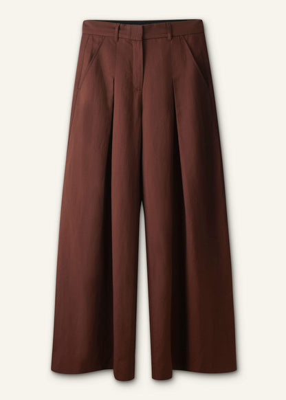 ME+EM Cinnamon Brown Very Wide-Leg Pant