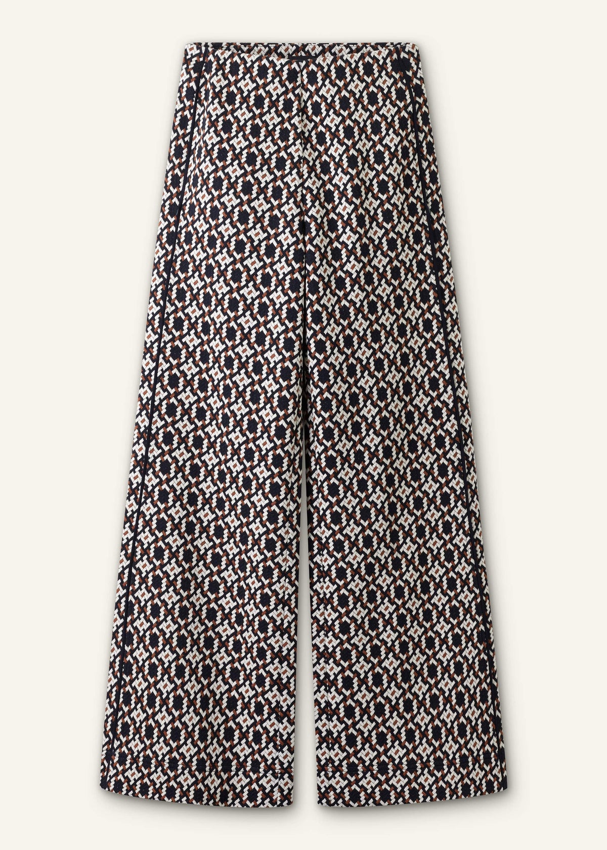 ME+EM Navy Graphic Jacquard Wide-Leg Pant