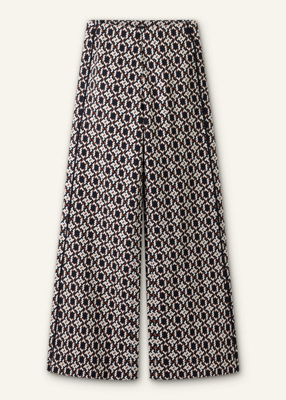 ME+EM Navy Graphic Jacquard Wide-Leg Pant