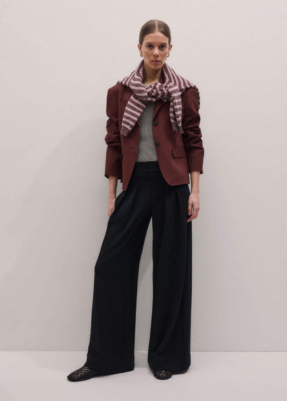 ME+EM Black Luxe Travel Tailoring Wide-Leg Pant