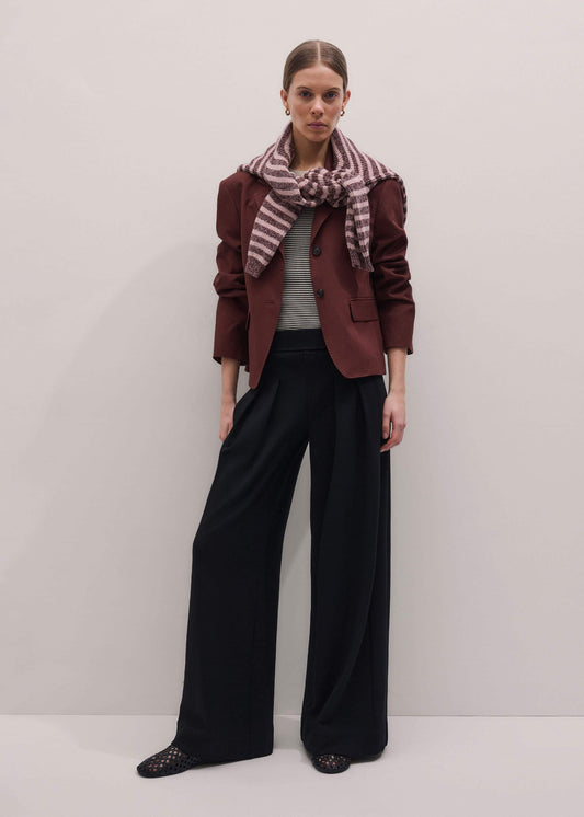 ME+EM Black Luxe Travel Tailoring Wide-Leg Pant