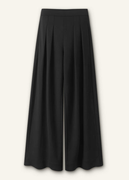 ME+EM Black Luxe Travel Tailoring Wide-Leg Pant