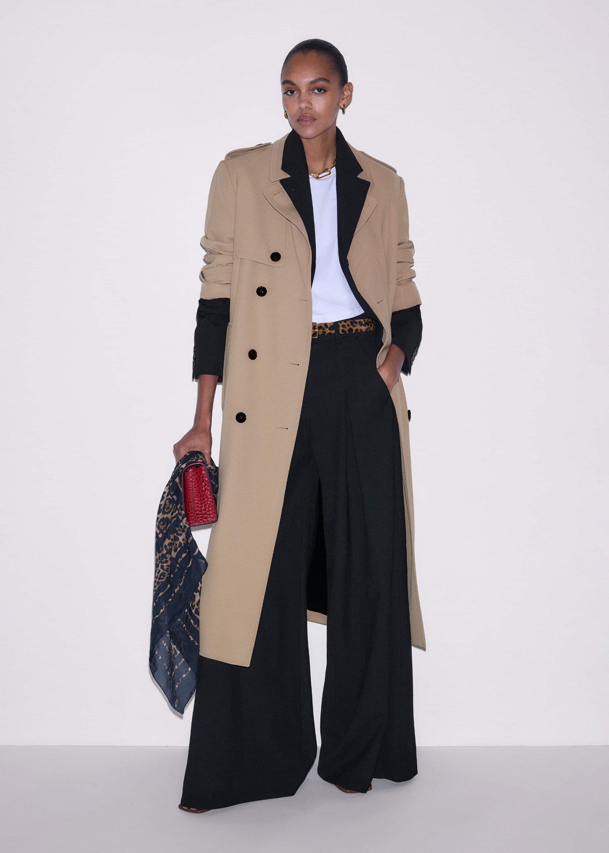 ME+EM Black Very Wide-Leg Pant