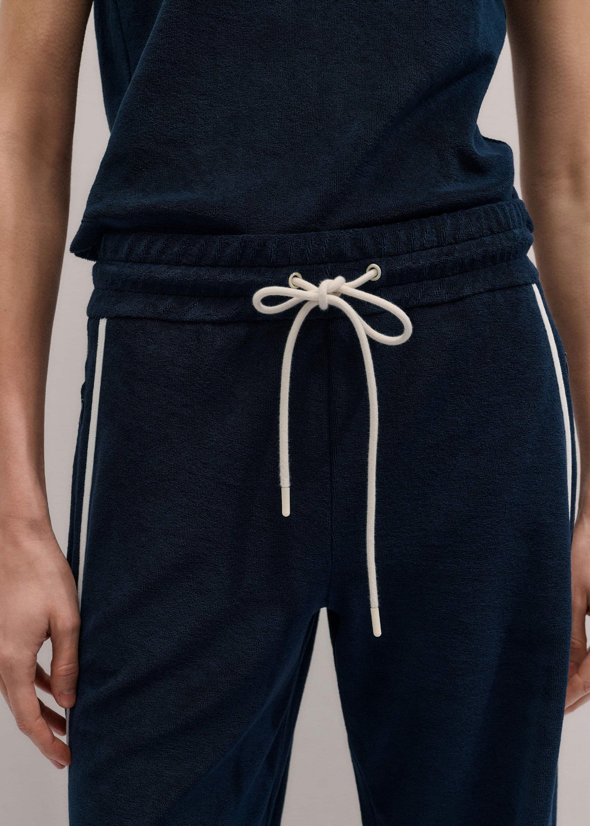 ME+EM Navy Rib Trim Track Pant