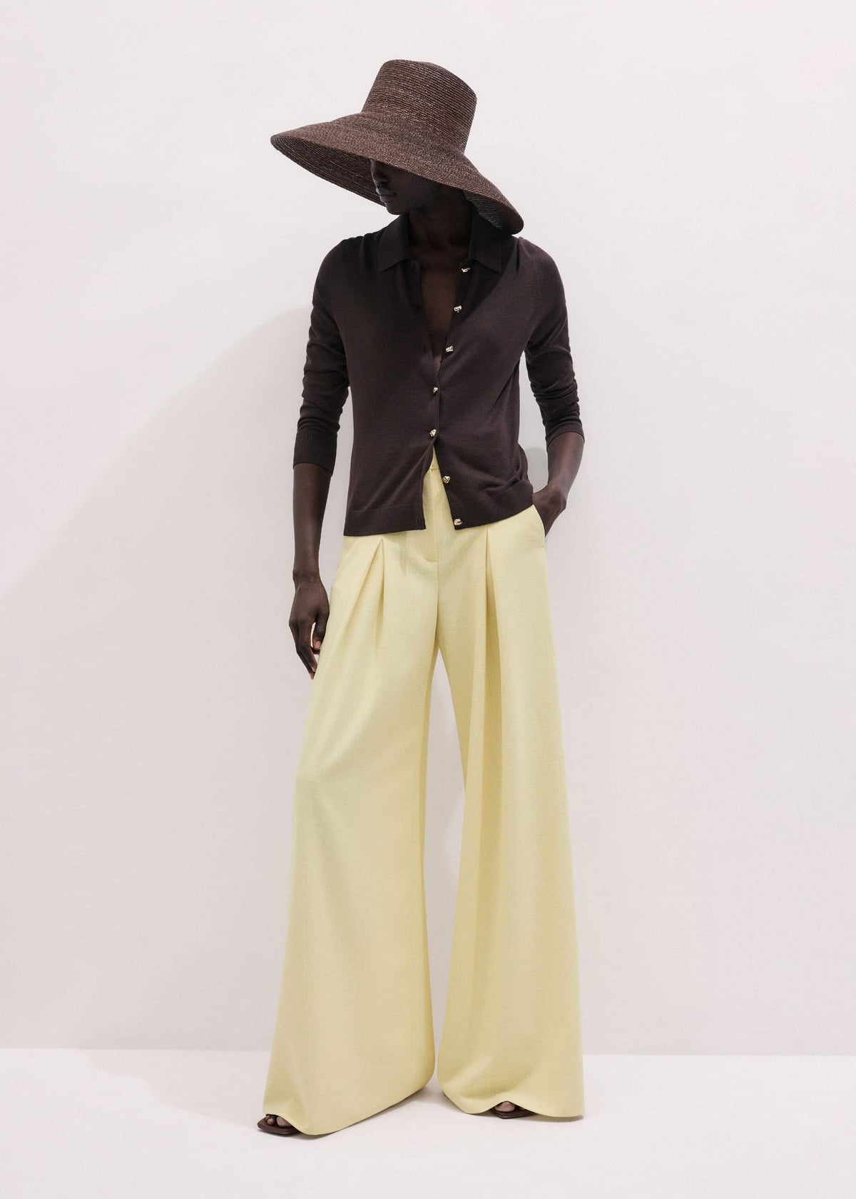 ME+EM Yellow Very Wide-Leg Pant