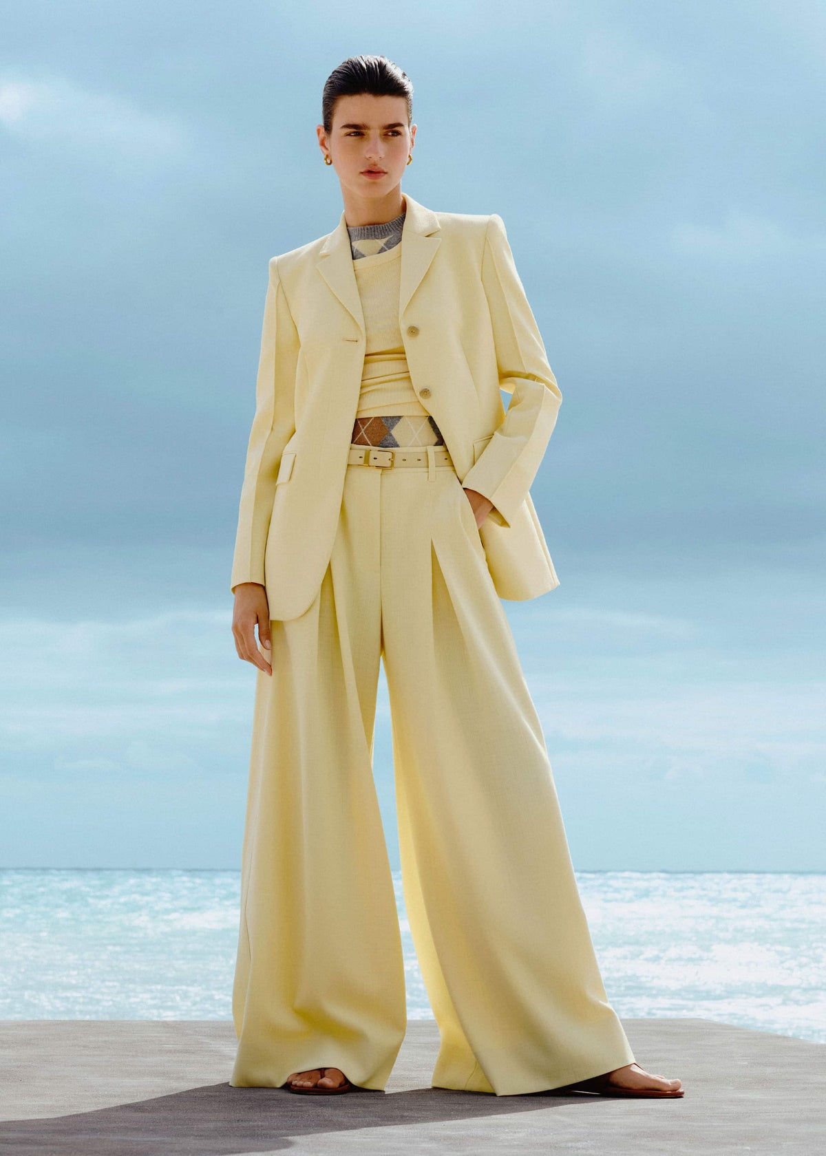 ME+EM Yellow Very Wide-Leg Pant