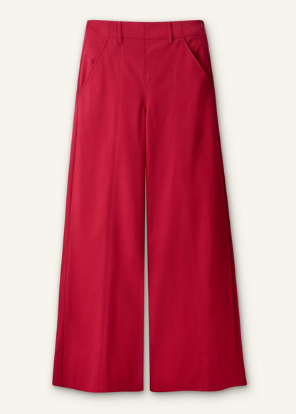 ME+EM Red High Waist Wide-Leg Pant