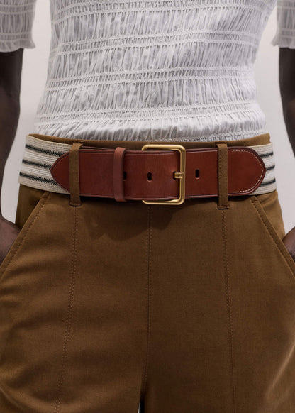 ME+EM Brown Wide Crop Pant