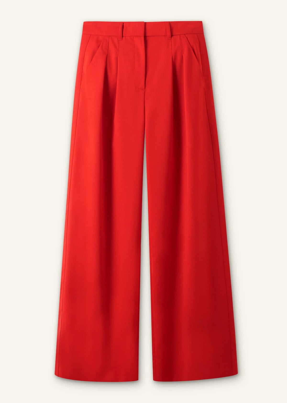 ME+EM Red Perfect Wide Pleat Front Pant