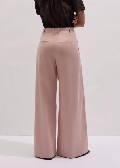 ME+EM Pink Pleat Wide-Leg Pant