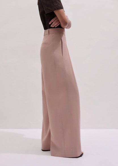 ME+EM Pink Pleat Wide-Leg Pant