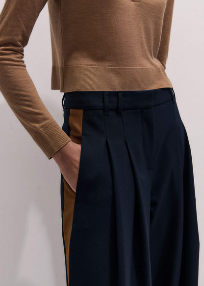 ME+EM Navy Contrast Side Panel Wide-Leg Pant