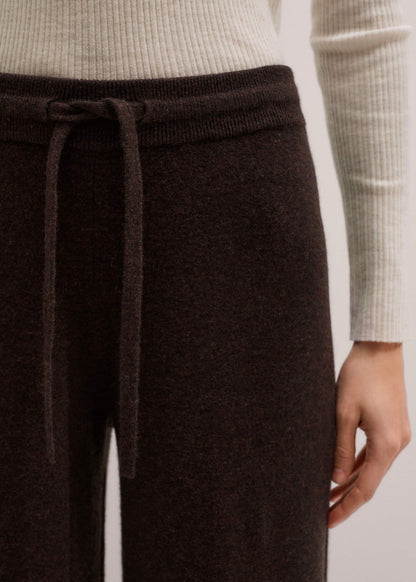 ME+EM Brown Cashmere Wide-Leg Knit Pant