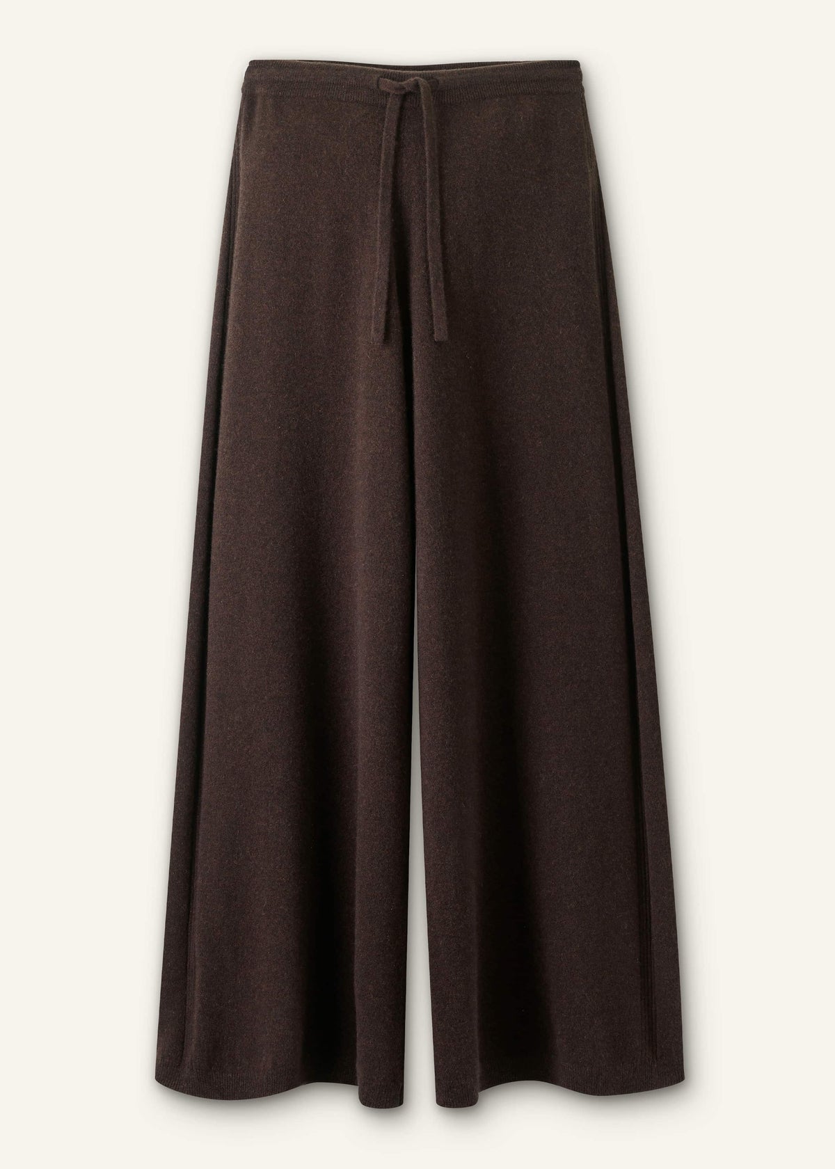 ME+EM Brown Cashmere Wide-Leg Knit Pant