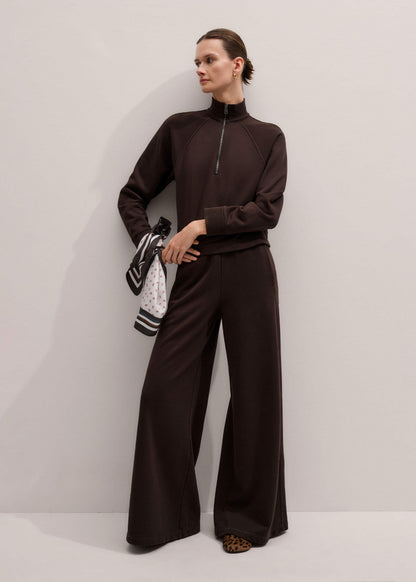ME+EM Brown Sweatshirt Wide-Leg Track Pant