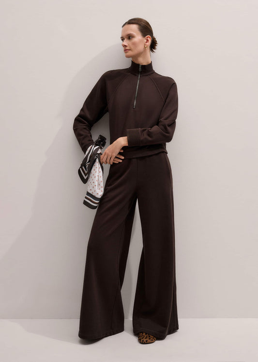 ME+EM Brown Sweatshirt Wide-Leg Track Pant