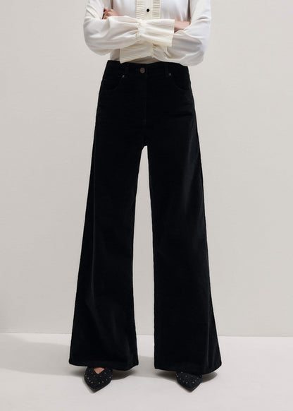 ME+EM Black Ultimate Wide-Leg Pant