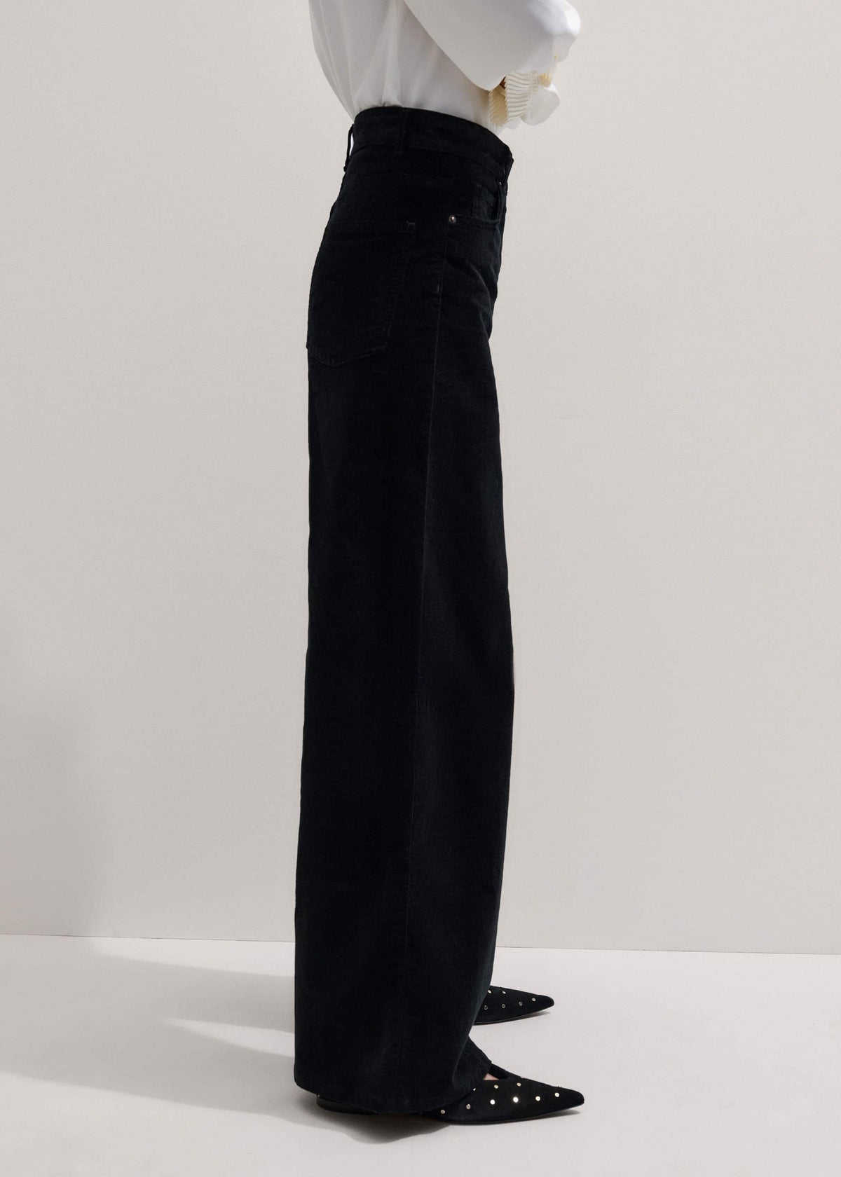 ME+EM Black Ultimate Wide-Leg Pant