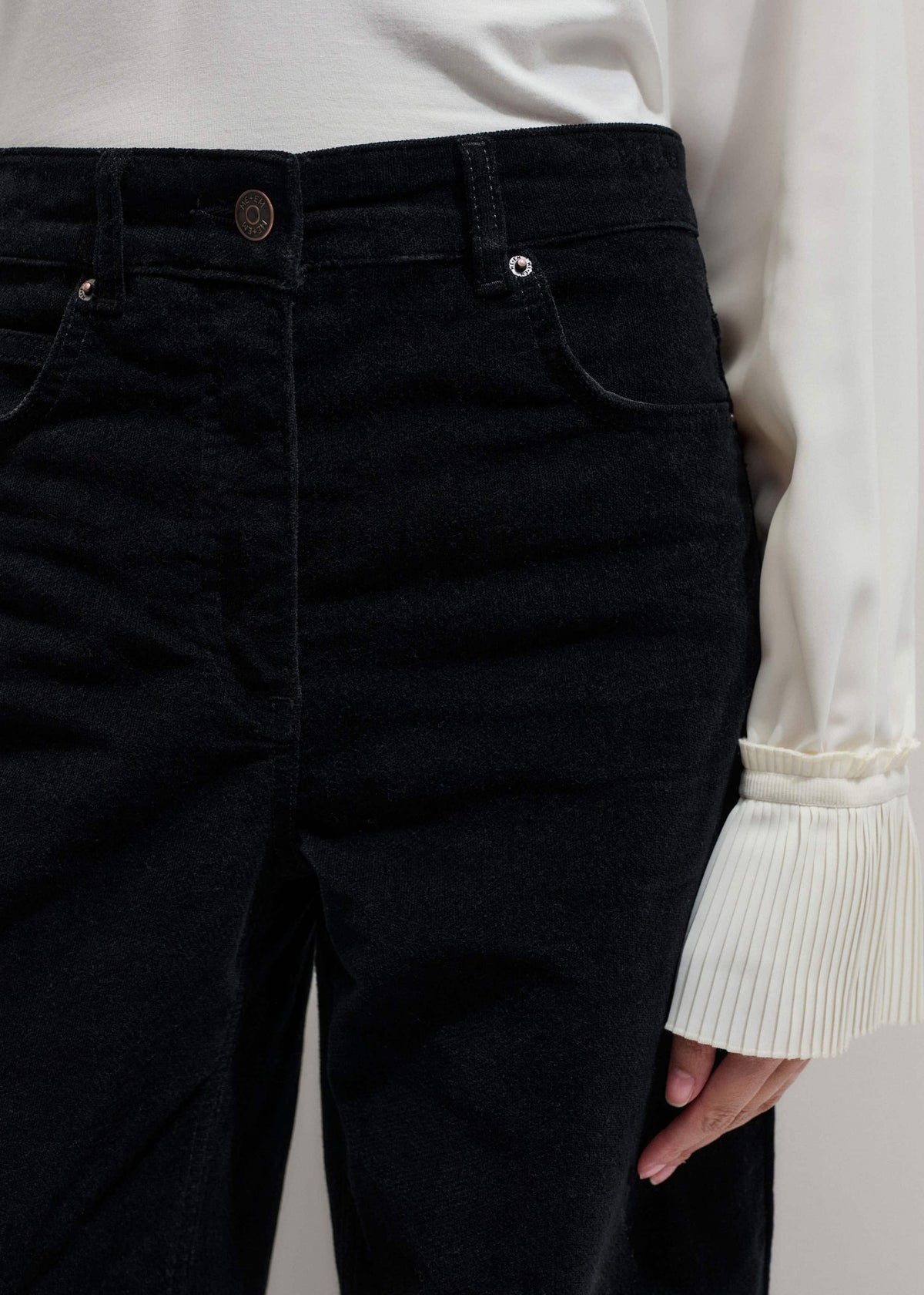 ME+EM Black Ultimate Wide-Leg Pant
