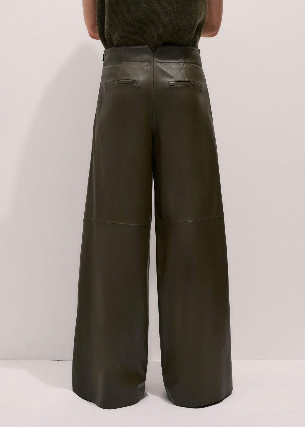 ME+EM Olive Green Wide-Leg Pant