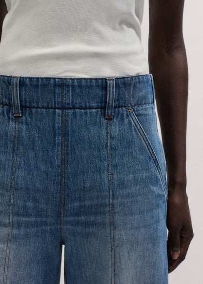 ME+EM Mid-Blue High Waist Wide Jean