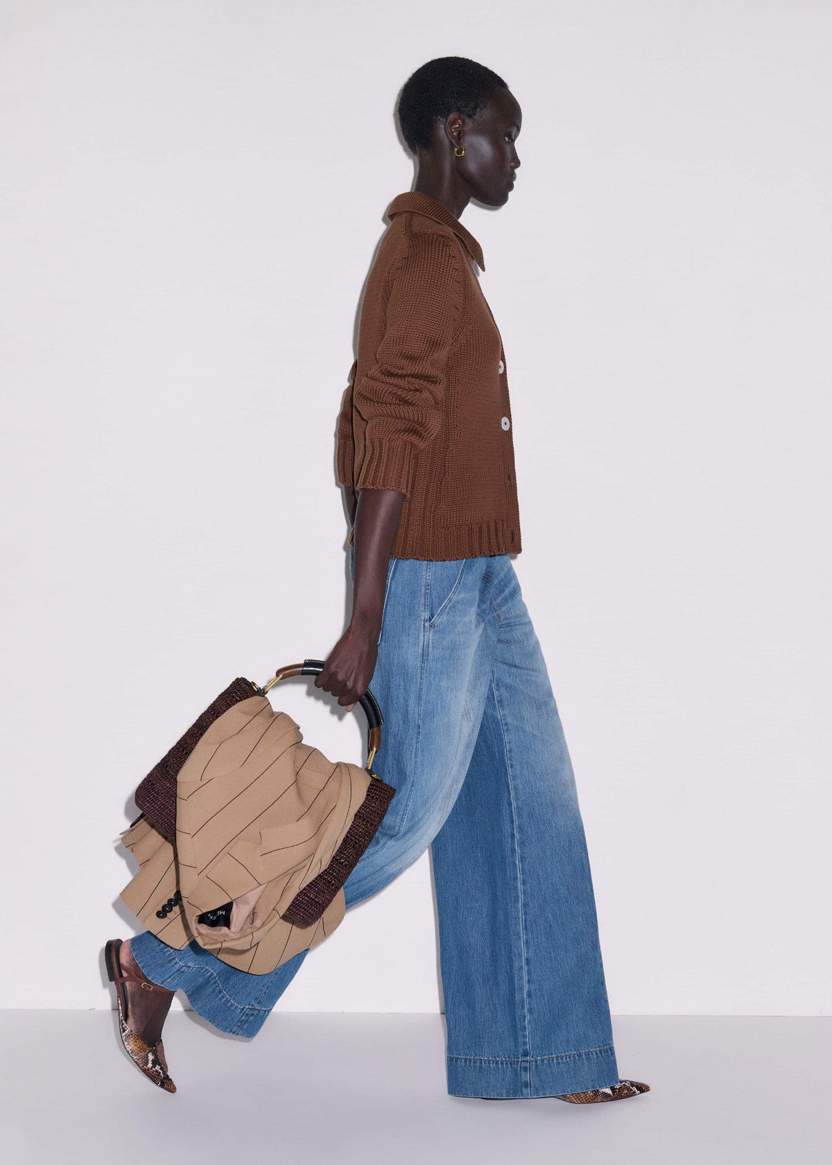ME+EM Mid-Blue High Waist Wide Jean