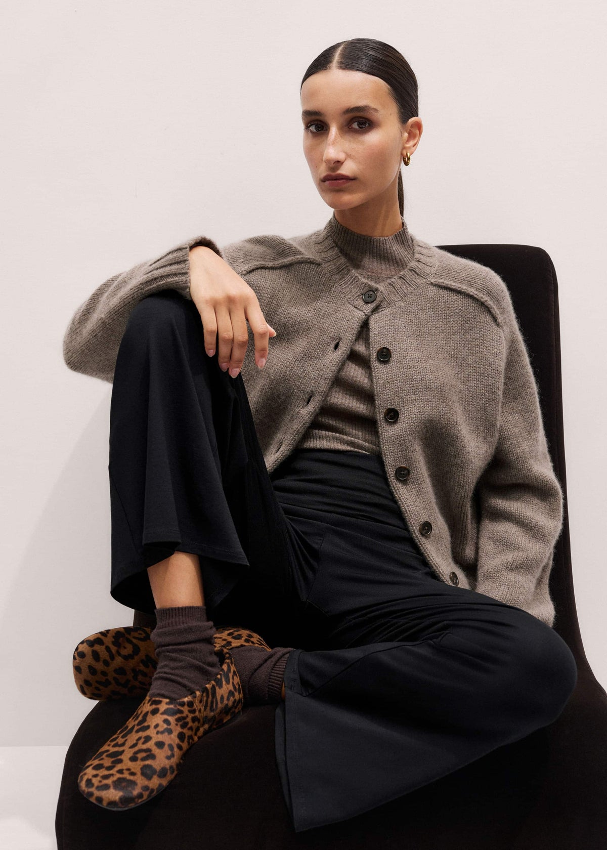 ME+EM Black Icon Crop Palazzo Pant