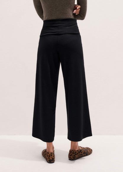 ME+EM Black Icon Crop Palazzo Pant