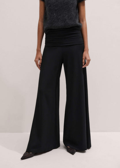 ME+EM Black Super Wide Palazzo Pant