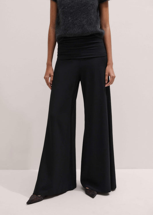 ME+EM Black Super Wide Palazzo Pant