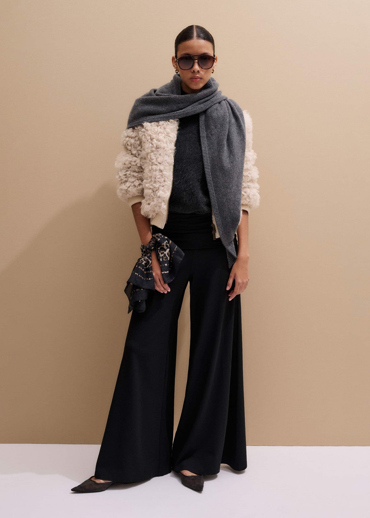ME+EM Black Super Wide Palazzo Pant