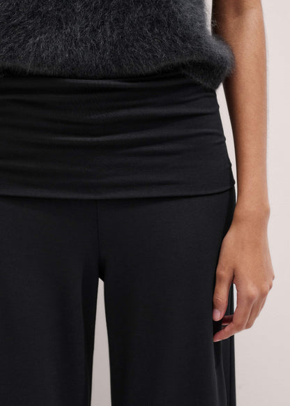 ME+EM Black Super Wide Palazzo Pant